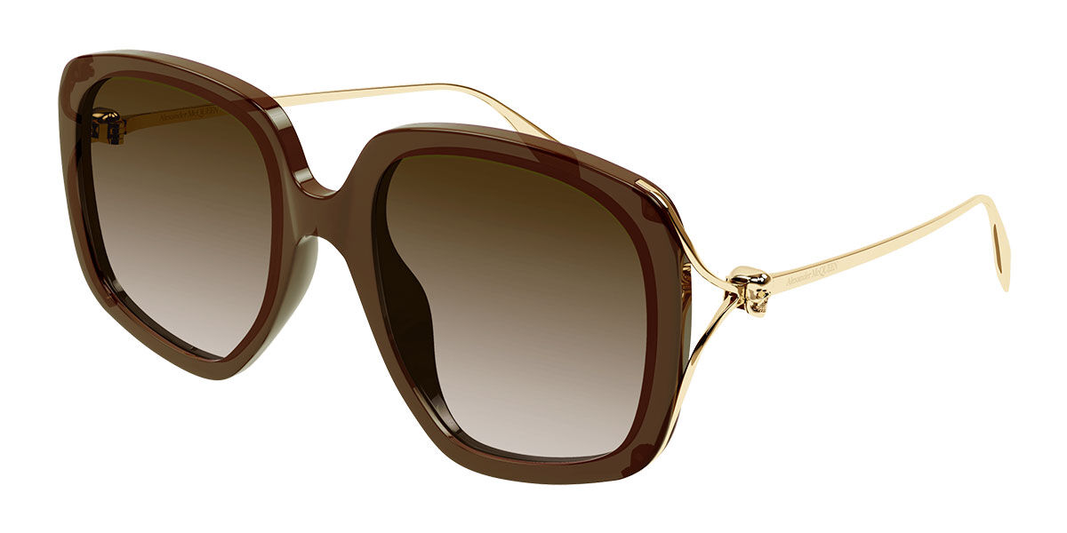 Alexander McQueen AM0374S 002 Sunglasses in Transparent Brown