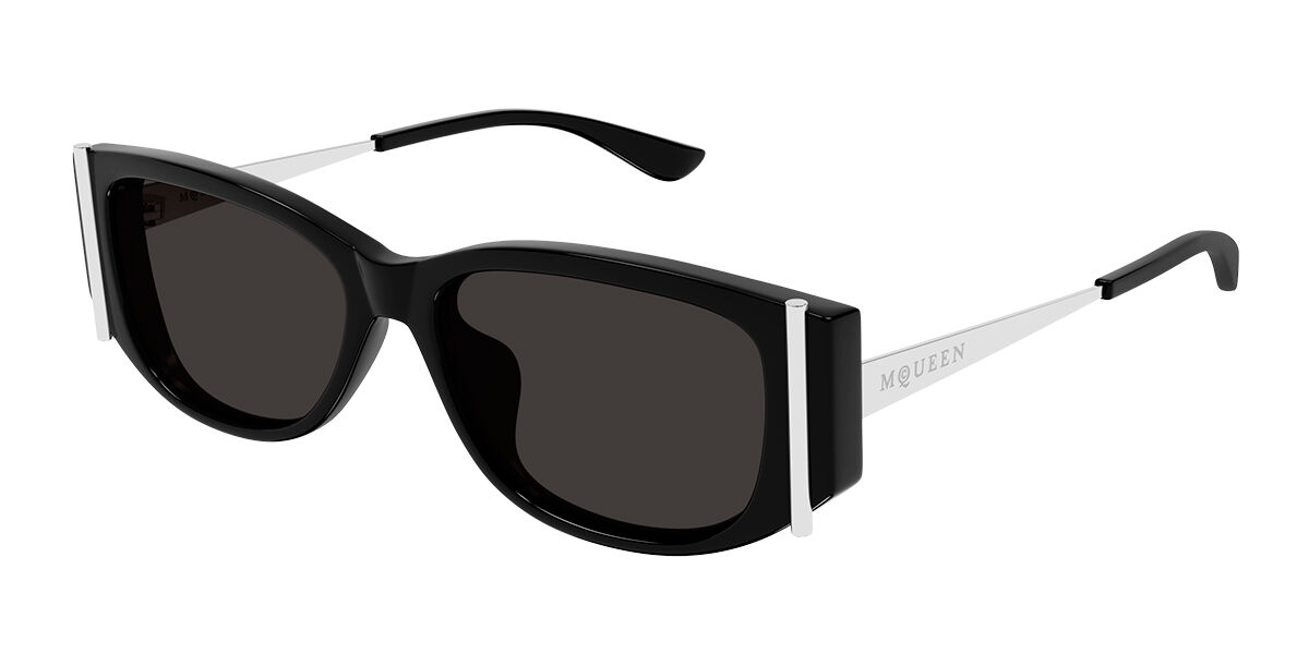 ALEXANDER MCQUEEN オハルフレムサンクラス AM0494SA 002 AM0494SA Asian Fit sunglasses Black | SmartBuyGlasses US