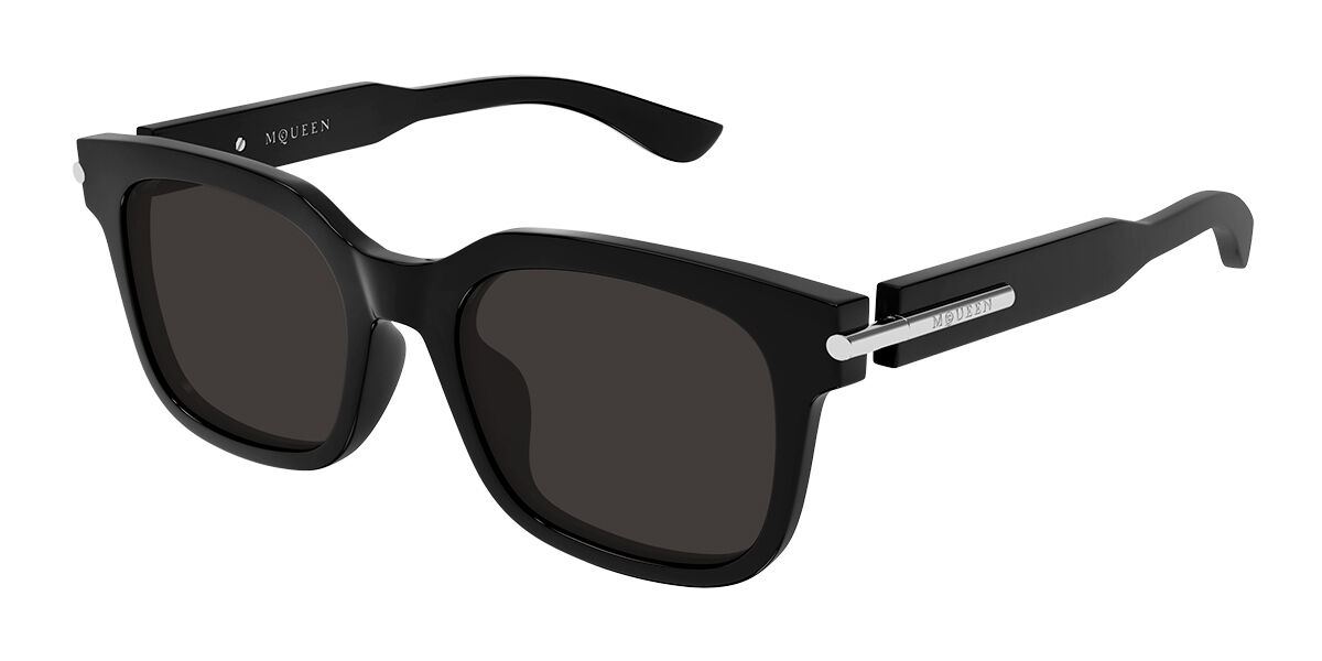 ALEXANDER MCQUEEN スクエアフレムサンクラス AM0496SA 001 Gafas de Sol Alexander McQueen AM0496SA Asian Fit 001