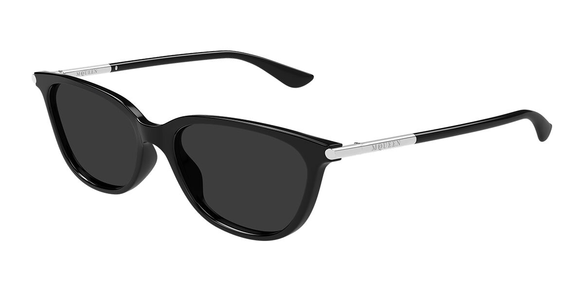 Alexander McQueen AM0553S Asian Fit 001 54 Svarta Solglas&ouml;gon Kvinna
