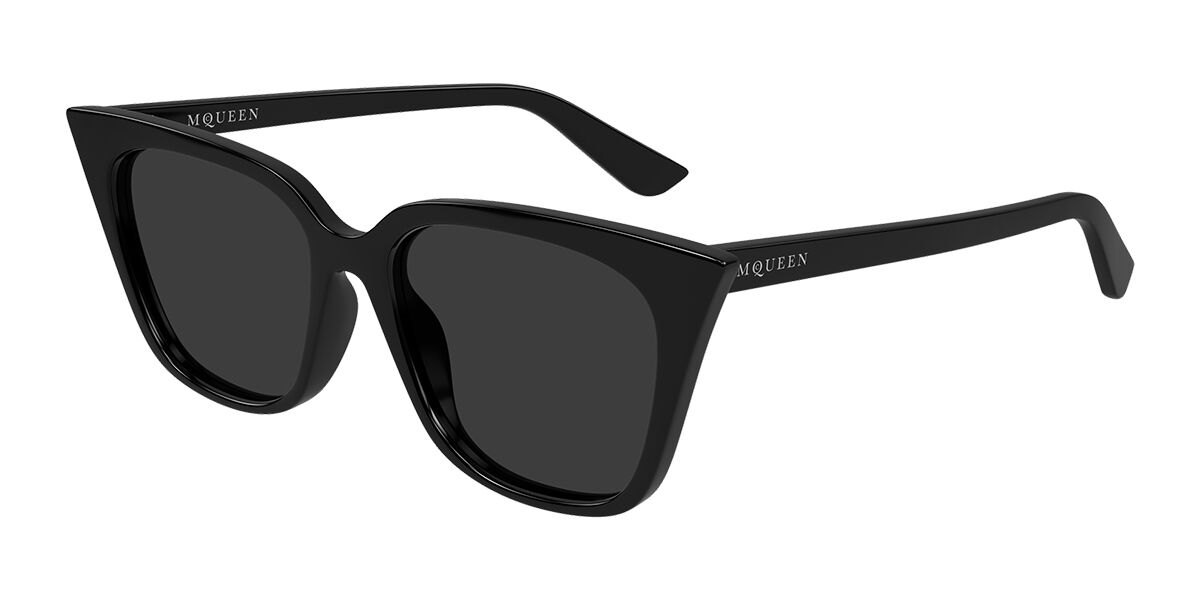 Alexander McQueen AM0556S 001 53 Svarta Solglas&ouml;gon Kvinna