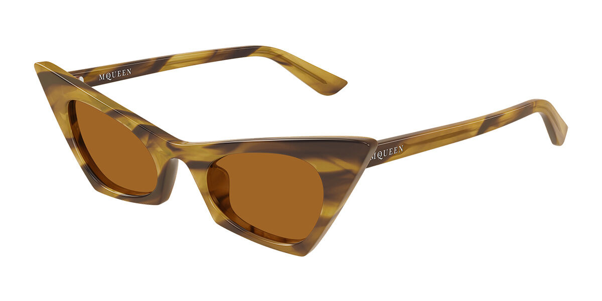 Alexander McQueen AM0557S 003 48 Sk&ouml;ldpaddem&ouml;nstradeshell Solglas&ouml;gon Kvinna