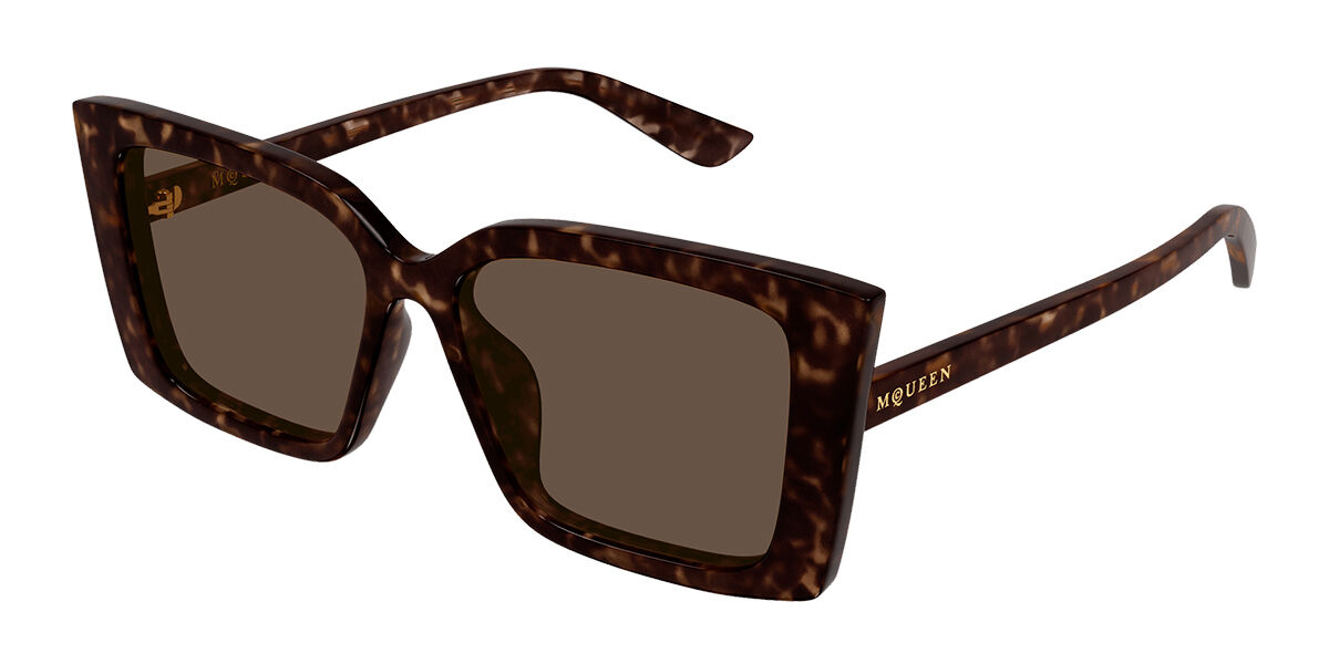 Alexander McQueen AM0578S Asian Fit 002 Women’s Sunglasses Tortoiseshell Size 56 - Free RX Lenses - Free RX Lenses