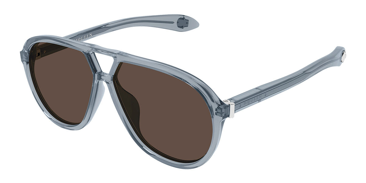 Alexander McQueen AM0586S Asian Fit 004 Men's Sunglasses Grey Size 59 - Free RX Lenses - Free RX Lenses