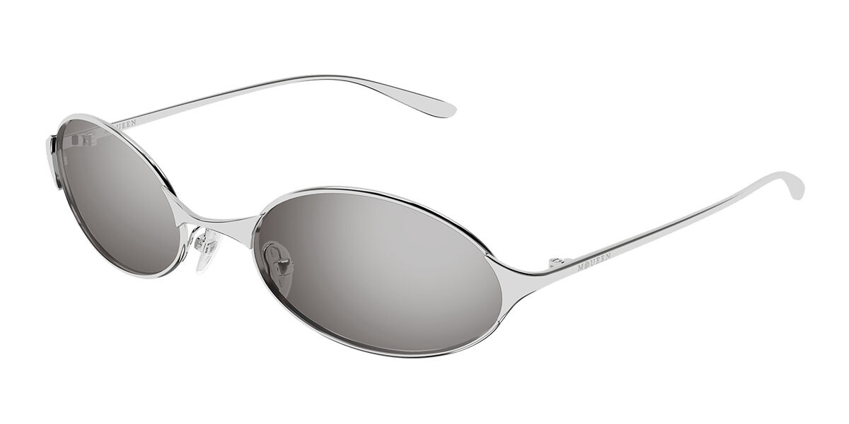 Alexander McQueen AM0589S Asian Fit 003 Men's Sunglasses Silver Size 55 - Free RX Lenses - Free RX Lenses