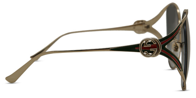 Gucci GG0225S 001 Oversized Gold Sunglasses | SmartBuyGlasses US display picture 2