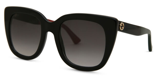 GUCCI GG0163S 003  Cateye Sunglass Gucci GG0163S 003 Cat Eye Black Sunglasses | SmartBuyGlasses US main image 3