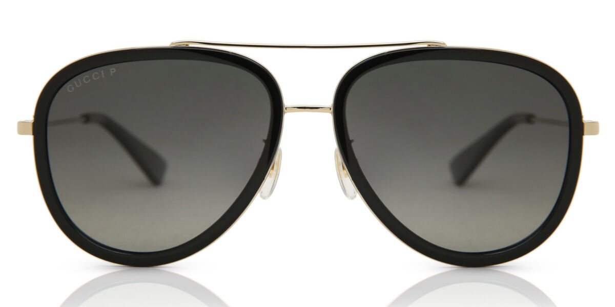 Gucci GG0062S Polarized 011 Sunglasses Black | VisionDirect Australia