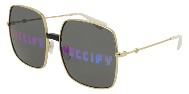 Authentic Gucci Metal Rectangular Frame Sunglasses GG0414S Gold Multicolor Gucci Metal Rectangular Frame Sunglasses GG0414S Gold  main image 3