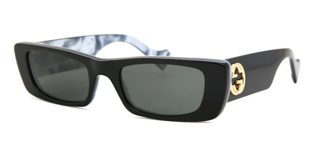Gucci GG0516S 001 Sunglasses Black Silver Flash Logo Gradient Rectangle Women Gucci | Accessories | New Gucci Gg56s 001blacksilver  main image 3