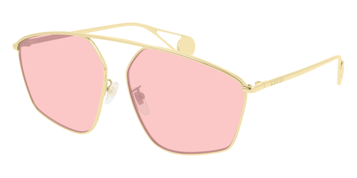 Gucci GG0437SA Asian Fit 004 Sunglasses in Gold | SmartBuyGlasses USA