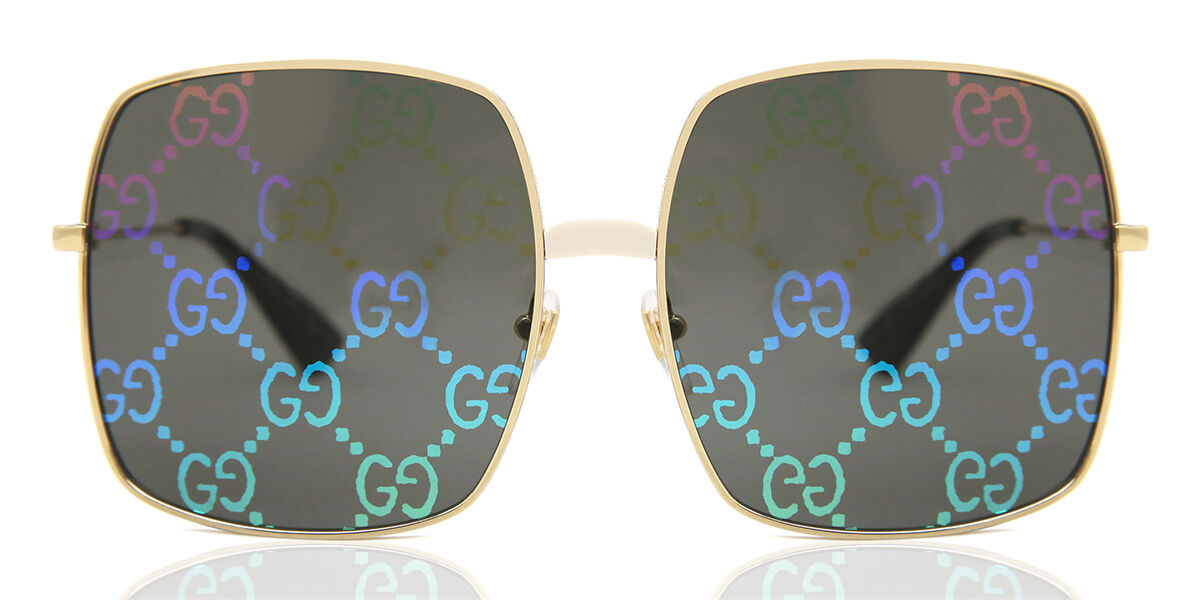 Maria boom Downtown Gucci GG0414S 003 Sunglasses in Gold | SmartBuyGlasses USA