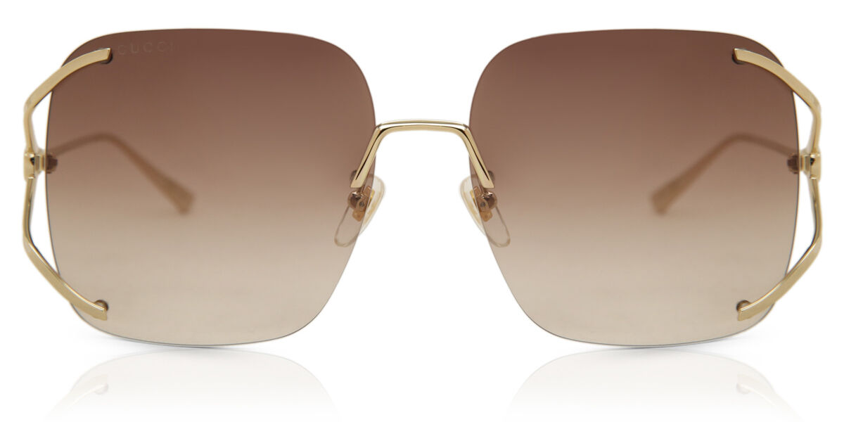 Gucci Rimless Rectangle-frame Sunglasses - Black | Editorialist