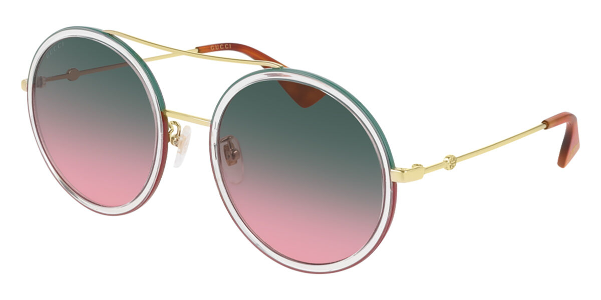 Gucci GG0061S 022 Sunglasses Gold/Clear | VisionDirect Australia