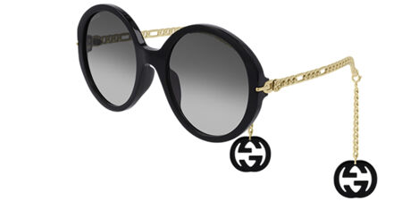 round gucci sunglasses with writing