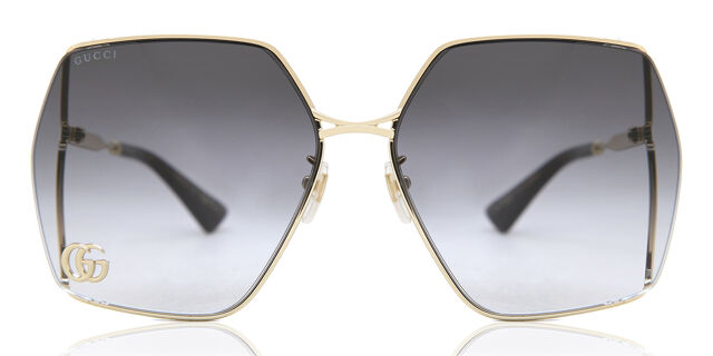 Gucci GG0817S 006 Square Gold Sunglasses | SmartBuyGlasses US display picture 1