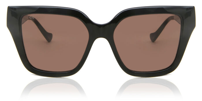Gucci GG0318S 005 Square Shiny Black Sunglasses  display picture 2