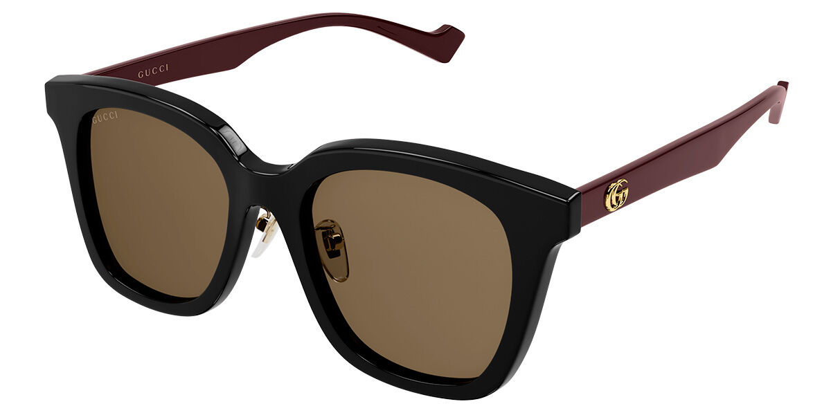 Gucci GG1000SK Asian Fit 003 Sunglasses Shiny Black | VisionDirect ...