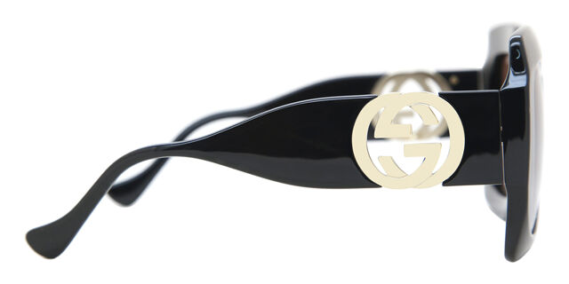 Gucci GG1022S 005 Square Shiny Black Sunglasses  display picture 3