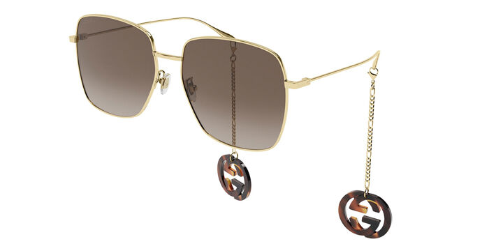 Gucci GG1031S 010 Square Gold Sunglasses | SmartBuyGlasses US