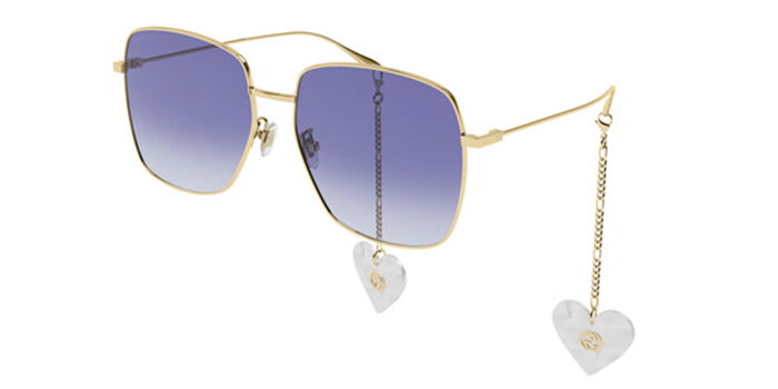 Gucci GG1031S 010 Square Gold Sunglasses | SmartBuyGlasses US display picture 2