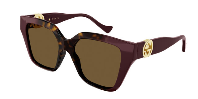 Gucci GG1023S 009 Square Faded Burgundy Tortoise Sunglasses  display picture 3