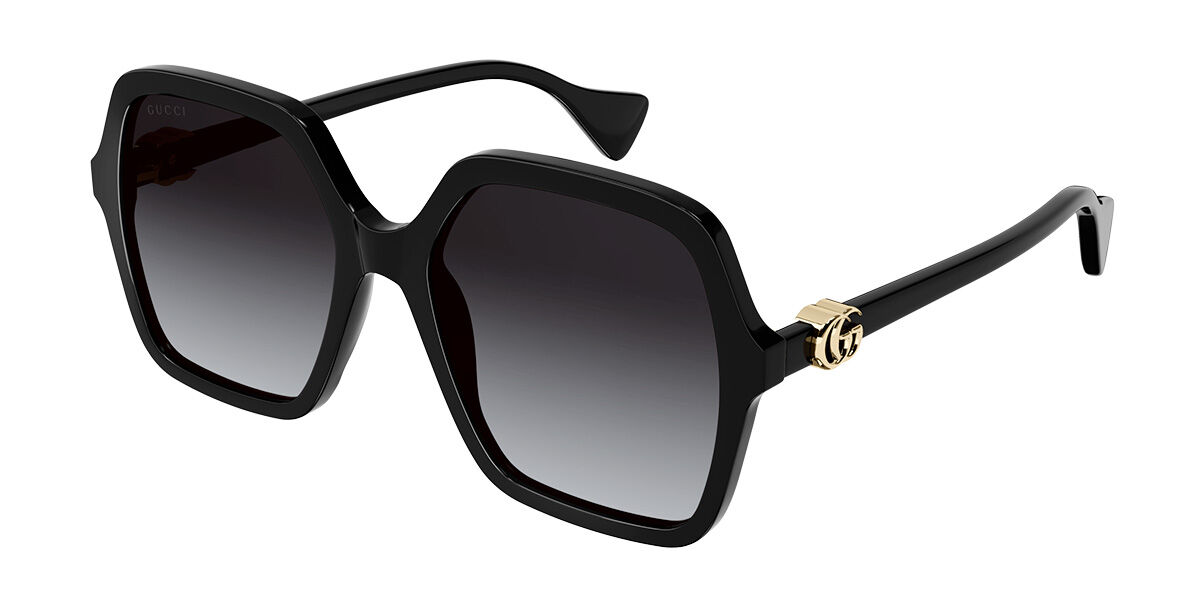 Photos - Sunglasses GUCCI GG1072SA Asian Fit 001 Women’s  Black Size 56 - Free 