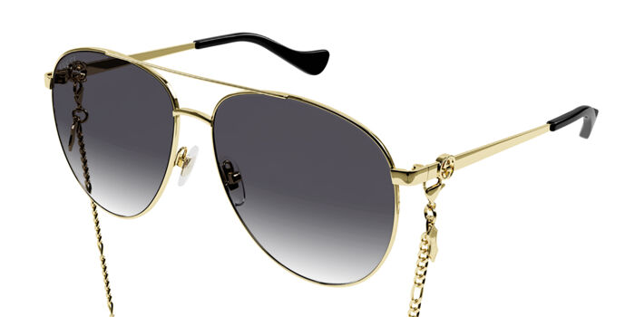 Gucci GG1250S 001 Pilot Gold Sunglasses | SmartBuyGlasses US display picture 2