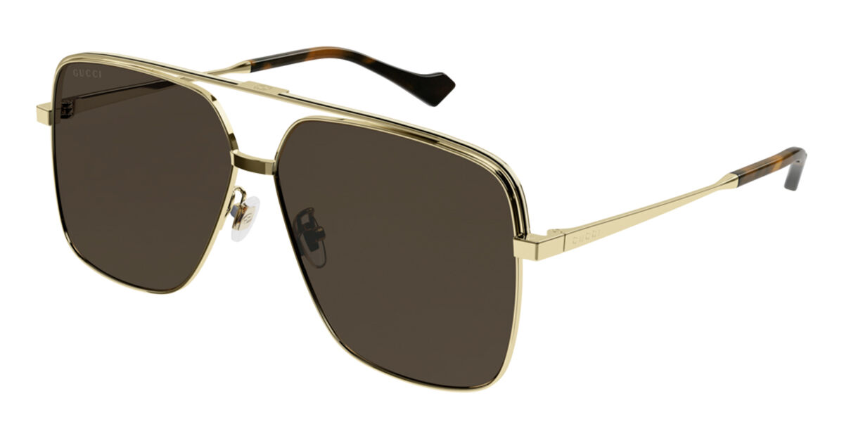Photos - Sunglasses GUCCI GG1099SA Asian Fit 003 Men's  Gold Size 61 - Free RX 