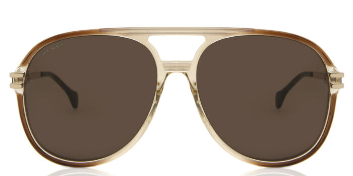 Gucci GG1104S 003 Pilot Shiny Transparent Green Sunglasses  display picture 1