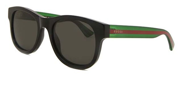 NEW Gucci GG0003SN 006 Polarized Black Square Sunglasses New GUCCI GG0003SN 006 Black with Green Crystal and Red  main image 2
