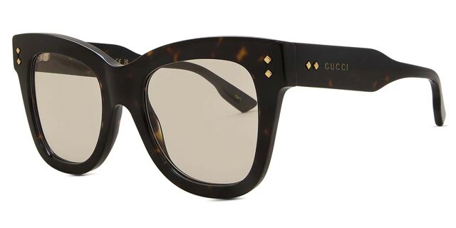 Gucci GG1082S 003 Square Shiny Dark Havana Sunglasses  display picture 1