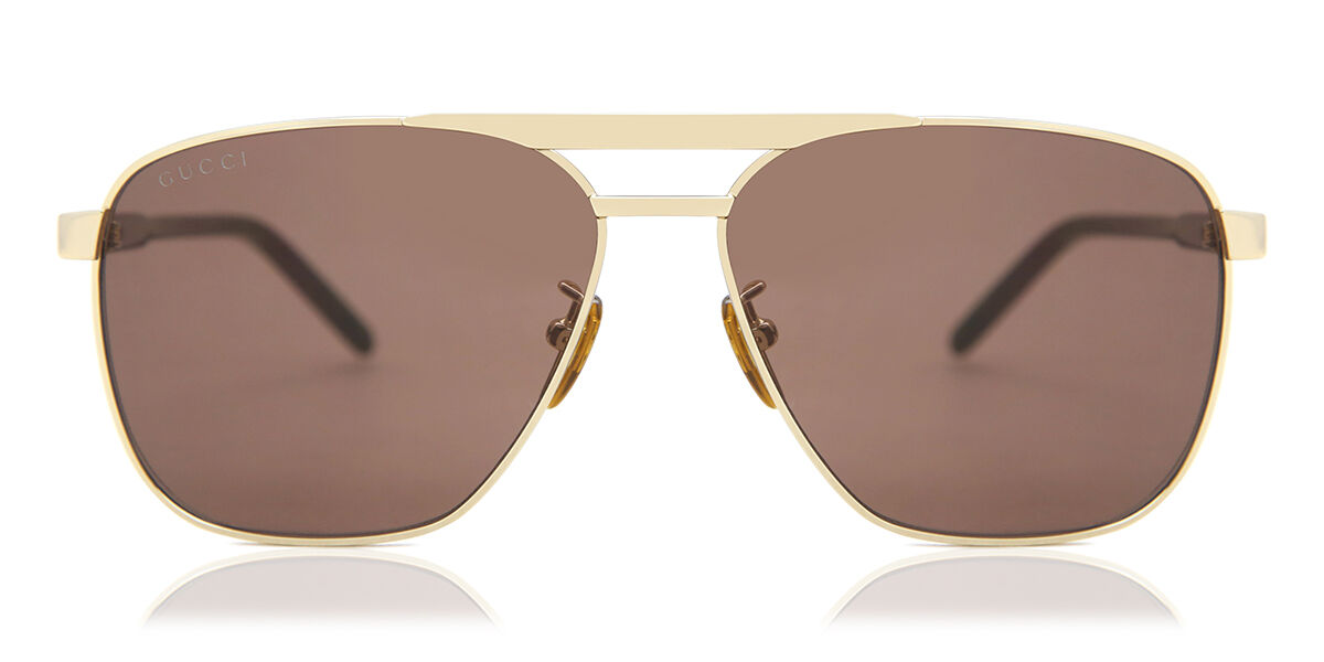 Photos - Sunglasses GUCCI GG1164S 002 Men's  Gold Size 58 - Free RX Lenses 