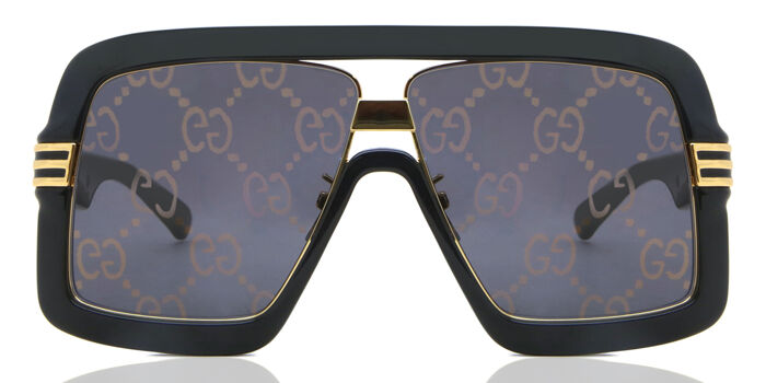 Gucci GG04682 001 Black and Gold Sunglasses Rectangular frame sunglasses in gold-toned metal | GUCCI® US main image 2
