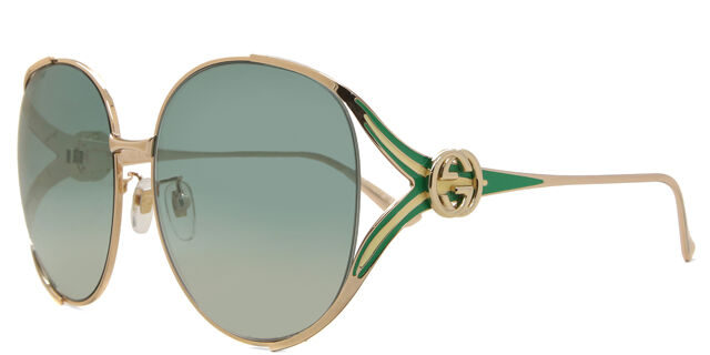Gucci GG0225S 006 Oversized Gold Sunglasses | SmartBuyGlasses US display picture 1