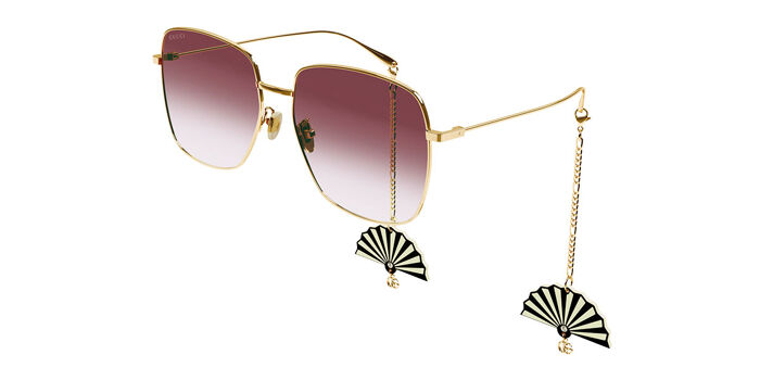 Gucci GG1031S 004 Square Shiny Gold Sunglasses  display picture 3