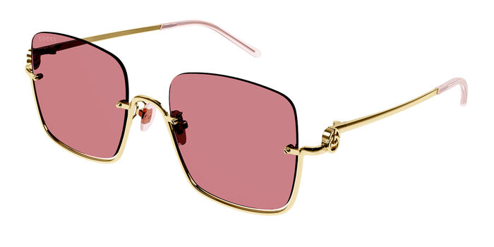 Gucci GG1279S 001 Square Gold Sunglasses | SmartBuyGlasses US display picture 1