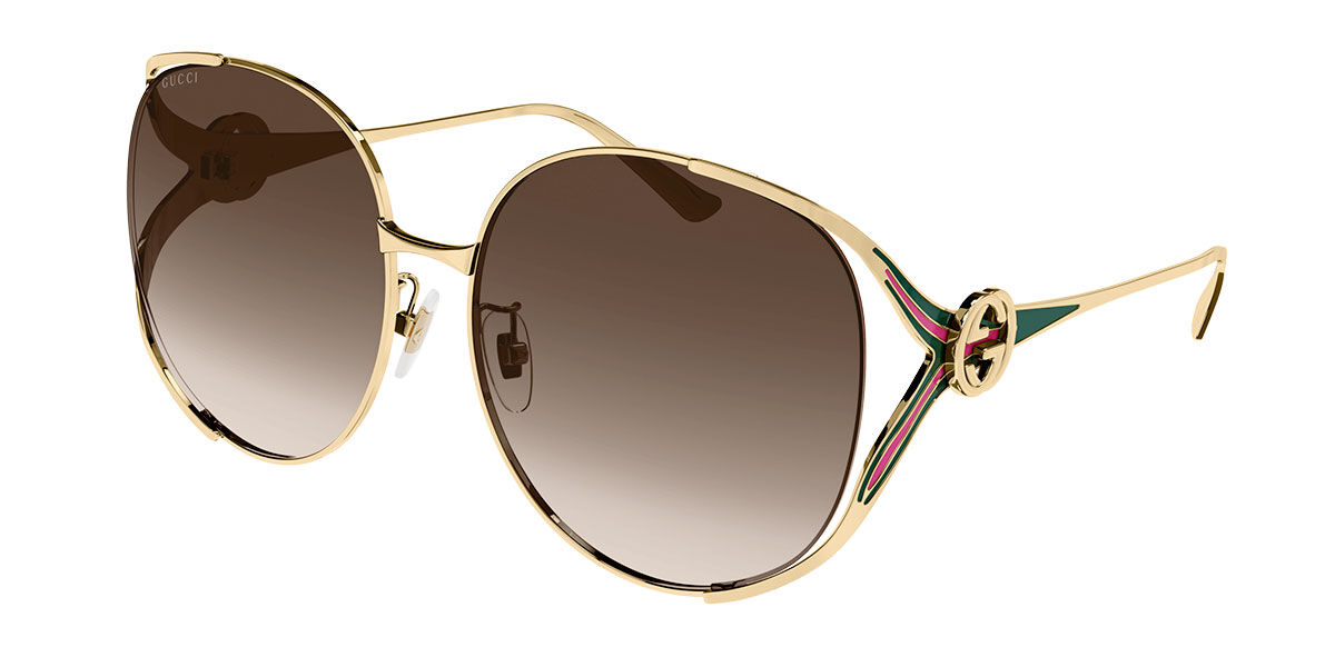 Gucci GG0225S 007 Sunglasses in Gold | SmartBuyGlasses USA