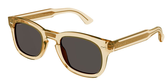 Gucci GG0182S 006 Square Transparent Brown Sunglasses 