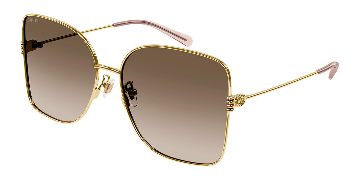 Photos - Sunglasses GUCCI GG1282SA Asian Fit 003 Women’s  Gold Size 62 - Free 
