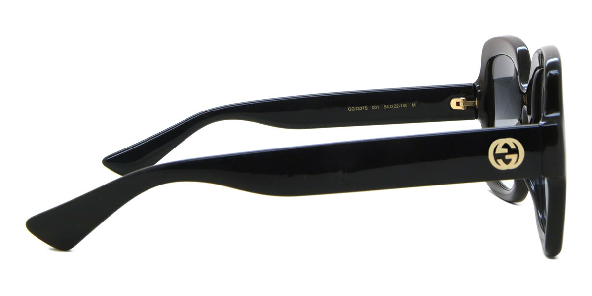 GUCCI 長方形フレムサンクラス GG1337S 001 Gucci GG1337S M (54 - 22) with Grey lenses and Black frame