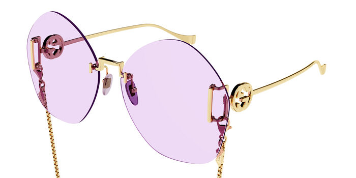 Gucci GG1203S 003 Oval Gold Sunglasses | SmartBuyGlasses US display picture 1