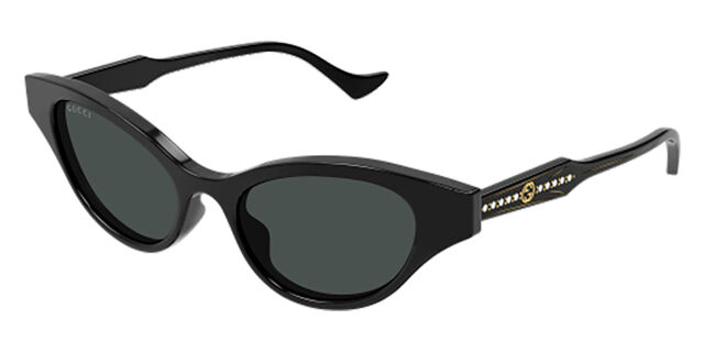 Gucci GG1298S Asian Fit 001 Cat Eye Black Sunglasses  display picture 3