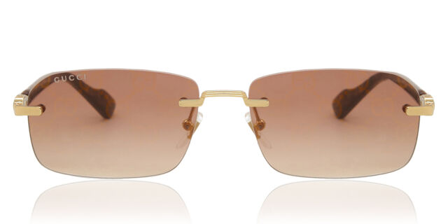 Gucci GG1221S 004 Rectangle Gold Sunglasses | SmartBuyGlasses US display picture 1