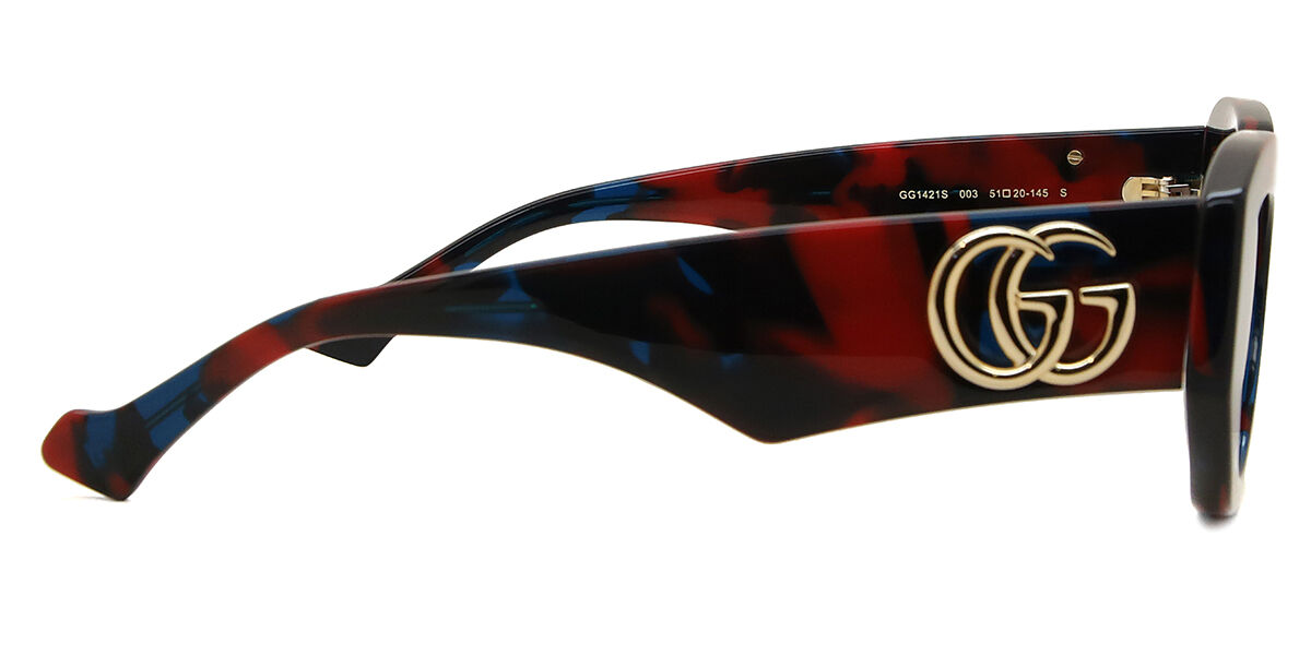 サングラス GUCCI Gucci - GG1421S - 006 red red brown Gucci GG1421S 006 Geometric Sunglasses Red - eye-oo.com