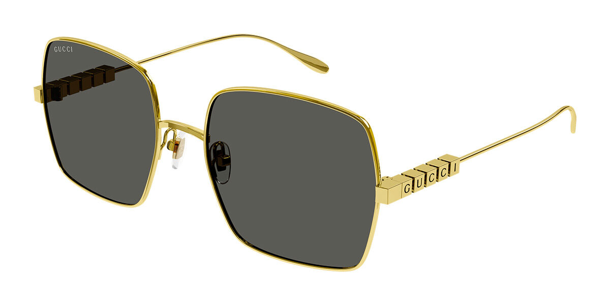 Gucci GG1434S Asiatische Passform 001 57mm Goldene Damen Sonnenbrillen