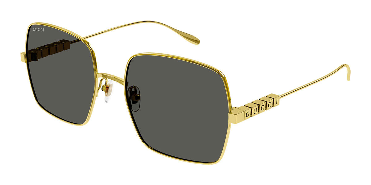 Photos - Sunglasses GUCCI GG1434S Asian Fit 001 Women’s  Gold Size 57 - Free R 