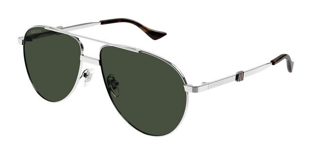 Gucci Silver Aviators Aviator frame sunglasses in silver | GUCCI® US main image 3