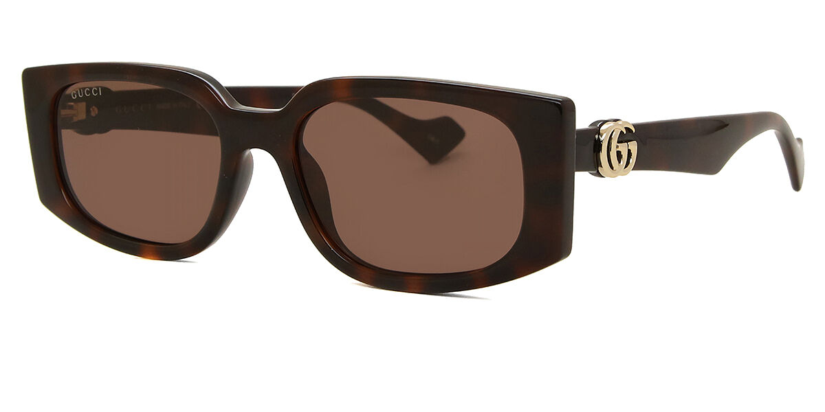 Gucci GG1534S 002 Retangular Tartaruga óculos de sol | OculosWorld