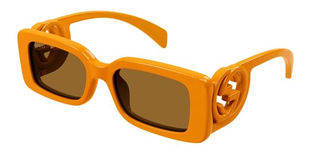 Gucci GG1325S 008 Rectangle Orange Sunglasses 